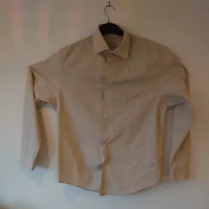 Camisa de diseñador John Rocha para hombre 100 % algodón mediana. Aplique beige - Imagen 1 de 5