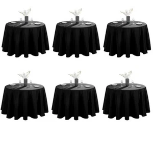 VidaFete 6 Pack 90inch Round Tablecloth Polyester Table Cloth,Stain Resistant... - Picture 1 of 6