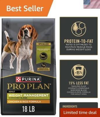 Weight Management Dog Food Dry, Shredded Blend Chicken and Rice Formula - 18 ... - Image 1 of 4