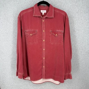 Ryan Michael Mens VTG Silk Corduroy Button Shirt Size XXL Red Distressed Western - Picture 1 of 13
