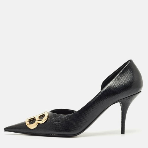 Balenciaga decolte coltello BB in tessuto rivestito nero taglia 41