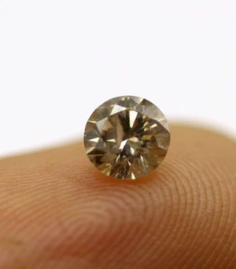 0.25 Ct Round Brilliant Cut 4 mm Brown Color Natural Loose Diamond Certified - Picture 1 of 17