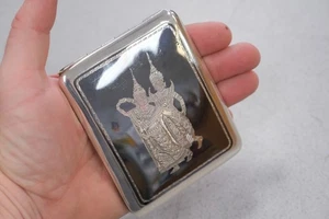 VINTAGE Siam 950 Sterling Silver Niello Enamel Cigarette Case Dancers 1920-1950 - Picture 1 of 8