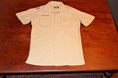 Boy Scouts of America BSA Men's Shirt Tan Small Vented Poly Microfiber No Patche - Image 1 of 4