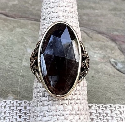 Barse NWT Faceted Smoky Quartz Golden Bronze Statement Ring Size 8 - Image 1 of 4