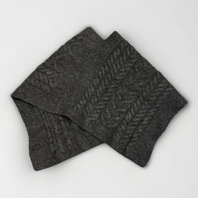 Aran Crafts 100% Merino Wool Shawl Gray Poncho Sweater Cable Knit One Size — 第 1/3 张图片