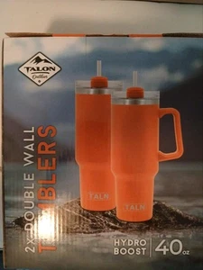 Talon Outdoor 2X Double Wall Tumblers Blue Hydro Boost 40 Oz. W/Straw BNIB! - Picture 1 of 1