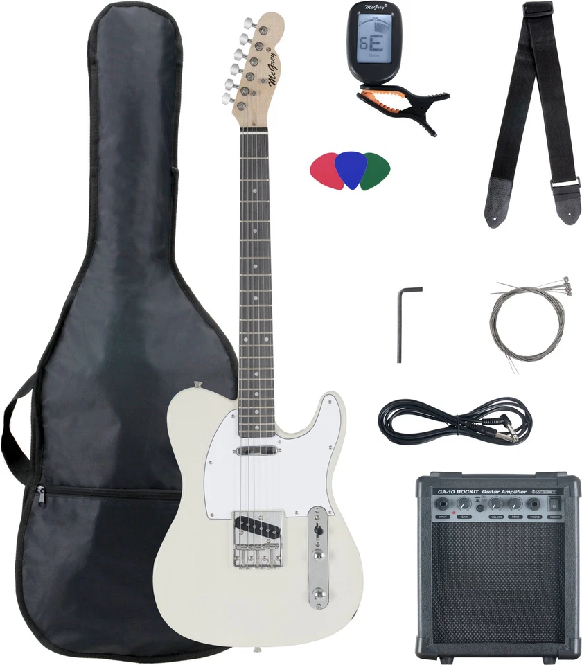 TL-Style E-Gitarre Komplett Set Verstärker Stimmgerät Tuner Gigbag Tasche Amp - Bild 1 von 4