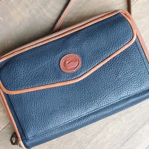 Dooney & Bourke Classic Zip Top 80s Vintage Crossbody Navy - Picture 1 of 11
