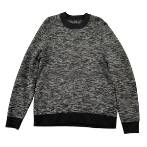 Maglione Hugo Boss uomo grande misto lana e alpaca Kharles grigio e nero - Foto 1 di 9