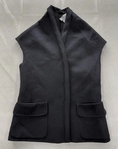 Farhi by Nicole Farhi Women’s Black Baby Alpaca/Wool size 4 Vest Blouse - Picture 1 of 10
