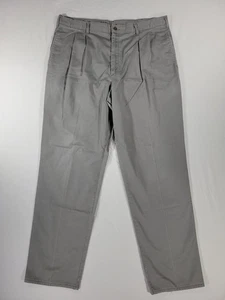 Pantalones chinos Duxbak de colección para hombre 38X34* grises plisados delanteros tiro alto hechos en EE. UU. - Imagen 1 de 9