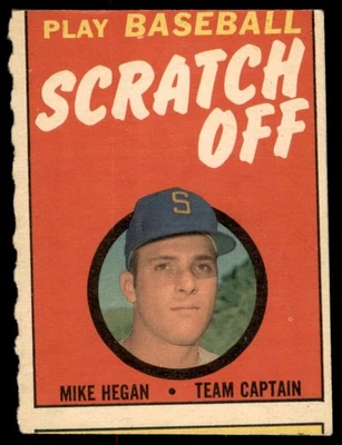 Mike Hegan 1970 Topps rascado (1/4 rayado) en muy buen estado (pen back) Foto 1 de 2