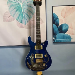 Finish Dragon Pattern PRS Electric Guitar HH Pickups Tremolo Bridge Gold Parts - Picture 1 of 7