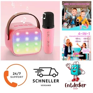 Unterhaltsame Karaoke Maschine für Kinder: Bluetooth, Mikrofon & LED Lichtshow - Bild 1 von 1