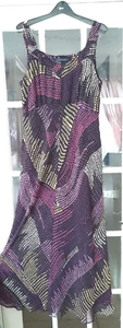 Windsmoor UK 14 Purple Mix Silk Speckle Print Maxi Occasion Dress Cruise Holiday - Picture 1 of 9