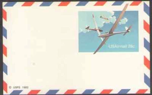 NOS. UXC20. 28c. Planeadores. Tarjetas postales de correo aéreo. MNH. 1982 - Imagen 1 de 1