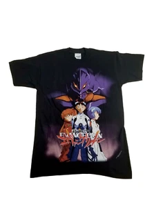 Camiseta Negra Vintage Neon Genesis Evangelion Anime 1998 Screen Stars Talla M - Imagen 1 de 5