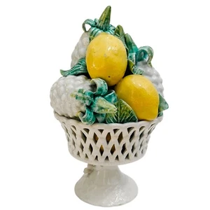 Mid-Century Italian Majolica Lemons & Pineapples Topiary Centerpiece 12"H - Picture 1 of 11