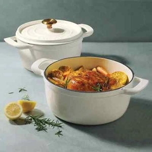 Tramontina 4-Qt & 6-Qt Enameled Cast Iron Dutch Oven 4 PC Set in White - Picture 1 of 15