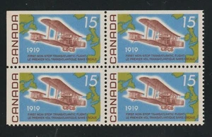 1969 Canada SC# 494 UL - Alcock-Brown Flight Plate # 1 Plate Block M-NH # 2197a - Picture 1 of 1