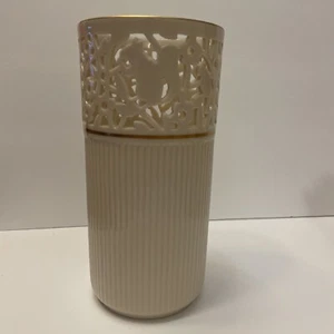 Lenox Glenwood bone china vase 24K filigree top w/ woodland animals 8 inch USA - Picture 1 of 5