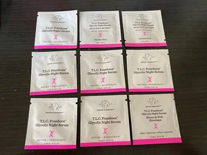 9x Drunk Elephant T.L.C Framboos Glycolic Night Serum Sample Packets 1.5ml/.05oz - Picture 1 of 1