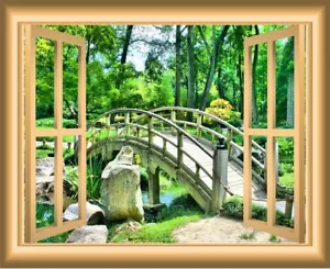 Calcomanía de pared escénica VWAQ 3D pela y ventana palo mural - Imagen 1 de 2