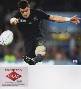 DAN CARTER LEGENDARY ALL BLACKS STAR SIGNED ACTION PHOTO PAAS - Picture 1 of 1