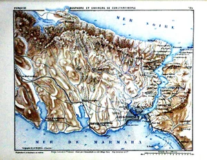 1884 Original Militärkarte MARGA.BOSPORUS UND UMGEBUNG VON KONSTANTINOPEL.TÜRKEI - Bild 1 von 1
