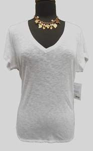 NUEVO CON ETIQUETAS $44 ATHLETA Camiseta Blusa Camisa Top Algodón Elástico Blanco Normcore Athleisure XL - Imagen 1 de 4