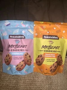 10-Mr Beast CHOCOLATE CHIP & PEANUT BUTTER CHOCOLATE CHIP Plant Based Cookies6oz - Picture 1 of 4