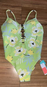 BNWT Seafolly On Vacation Ring Front Maillot Limeade one Piece Swimsuit size 16 - Picture 1 of 11