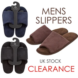 Mens Slider Slippers Open Toe Slippers 6 7 8 9 10 11 UK Memory Foam Mule SALE UK - Picture 1 of 10