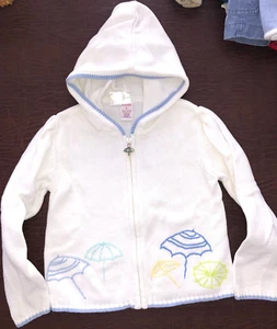 Gymboree vintage 2003 VACATION TIME hooded umbrella SWEATER CARDIGAN 6 euc - Picture 1 of 3