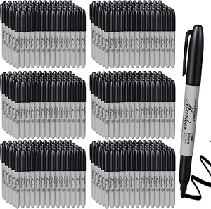 Permanent Markers Bulk Black Permanent Marker Set Fine Point Marker Pens Work on - Picture 1 of 7