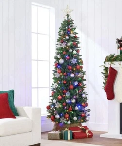 Best Choice Products 12ft Prelit Pencil Christmas Tree, Spruce Style Holiday - Picture 1 of 4