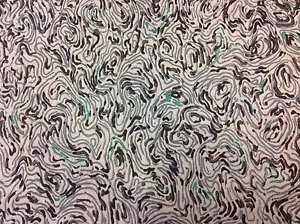 Tela de tapicería de cortinas abstracta moderna Vervain - nube/esmeralda de Kioto - 14,0 yardas - Imagen 1 de 3