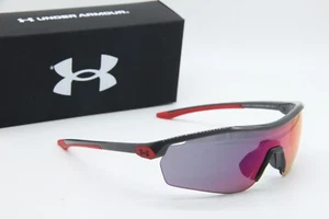 NEW UNDERARMOUR UA GAMETIME JR 7001/S R6SB3 GREY RED AUTHENTIC SUNGLASSES - Picture 1 of 3