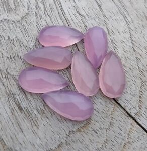 LAVENDER CHALCEDONY CHECKER CUT BIG PEAR SHAPE CALIBRATED SIZES LOOSE GEMSTONES