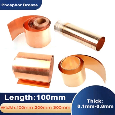 Phosphor Bronze Sheet Plate Phosphor Cu Strip Foil Metal Panel Thick 0.01~0.8mm  - image 1 of 4