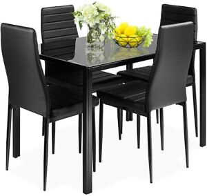 5Pcs Dining Set Kitchen Room Table Set Dining Table and 4 Chairs For Restaurant
