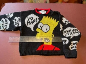 Bart Simpson Yo Man! Sweater Vintage Cashews No Way Man Why You Little Youth --- - Picture 1 of 6
