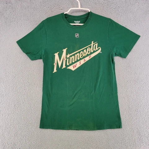 Zach Parise Shirt Mens M Medium Green Minnesota Wild T Shirt Reebok NHL Hockey Cover