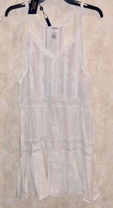 RALPH LAUREN Cotton Slub White Beach Pool Cover Up Casual Dress Womens Sz S - Picture 1 of 8