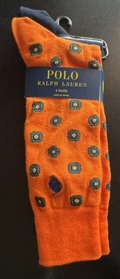 "Paquete de 2 calcetines de vestir polo ralph lauren 1 azul/1 naranja talla 6-12,5""" Foto 1 de 2
