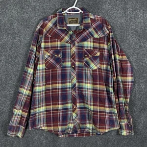 Camisa Retro Wrangler Para Hombres 2XL Multi Cuadros Western Snap Front Algodón MVR261M - Imagen 1 de 14