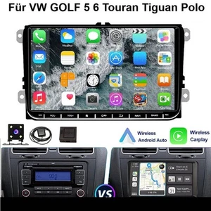Android 14 Carplay Autoradio GPS WIFI Für VW GOLF 5 6 Touran EOS Tiguan Polo - Bild 1 von 14