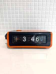 National TG-02 Flip Alarm Clock Orange Vintage Retro Rare Working Japan - Picture 1 of 17