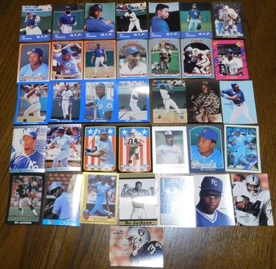 Lote de 35 cartas Bo Jackson. todos diferentes - Kansas City Royals. Raiders - Bo Knows!! - Imagem 1 de 4